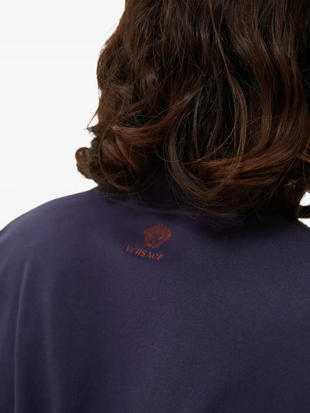 Versace T-shirt met geborduurd logo Blauw