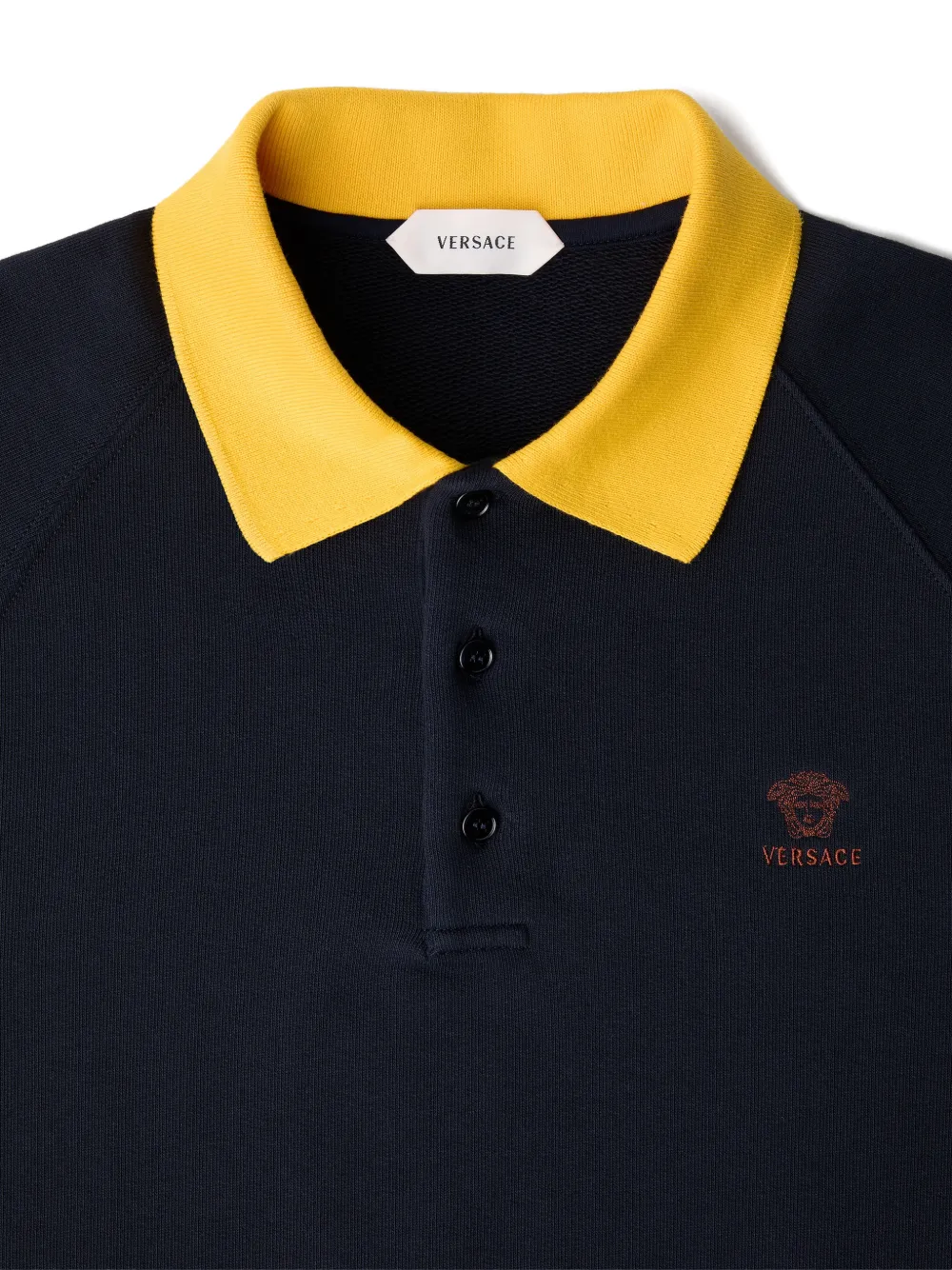 Versace Katoenen-jersey sweater met borduurwerk Blauw