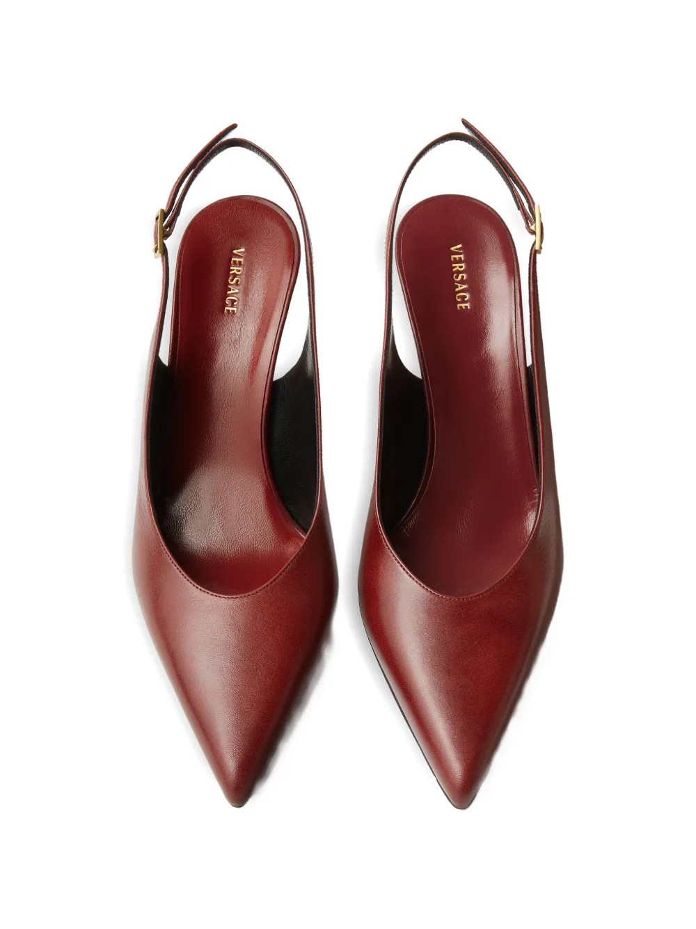Versace Nyx leren slingback pumps Rood