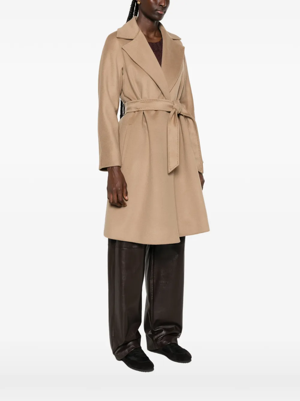 Max Mara Dravenna jas met gekerfde revers Beige