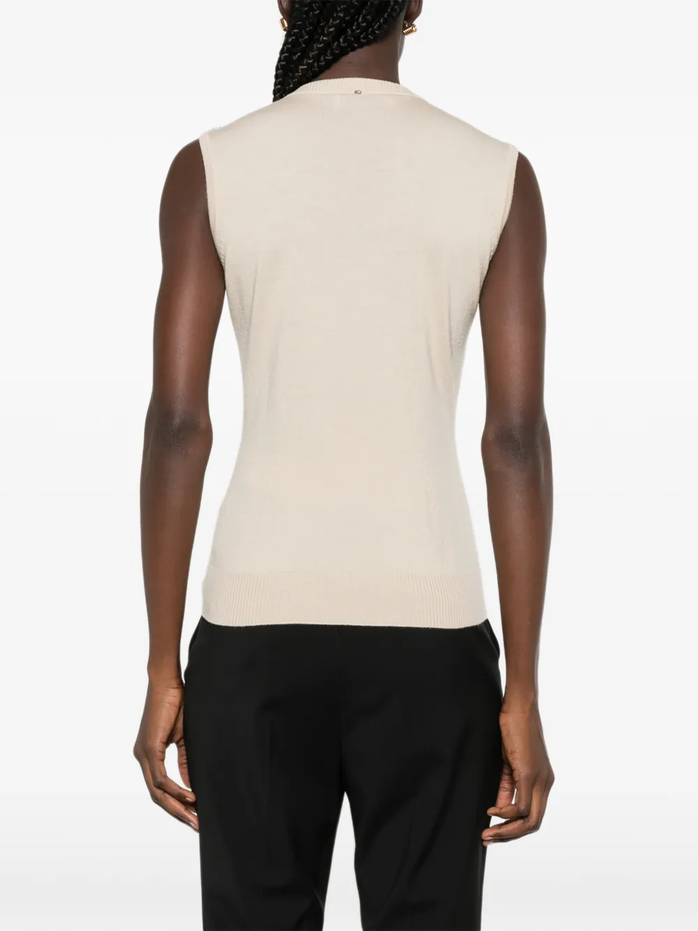 Sportmax Top verfraaid met kristallen en franje Beige