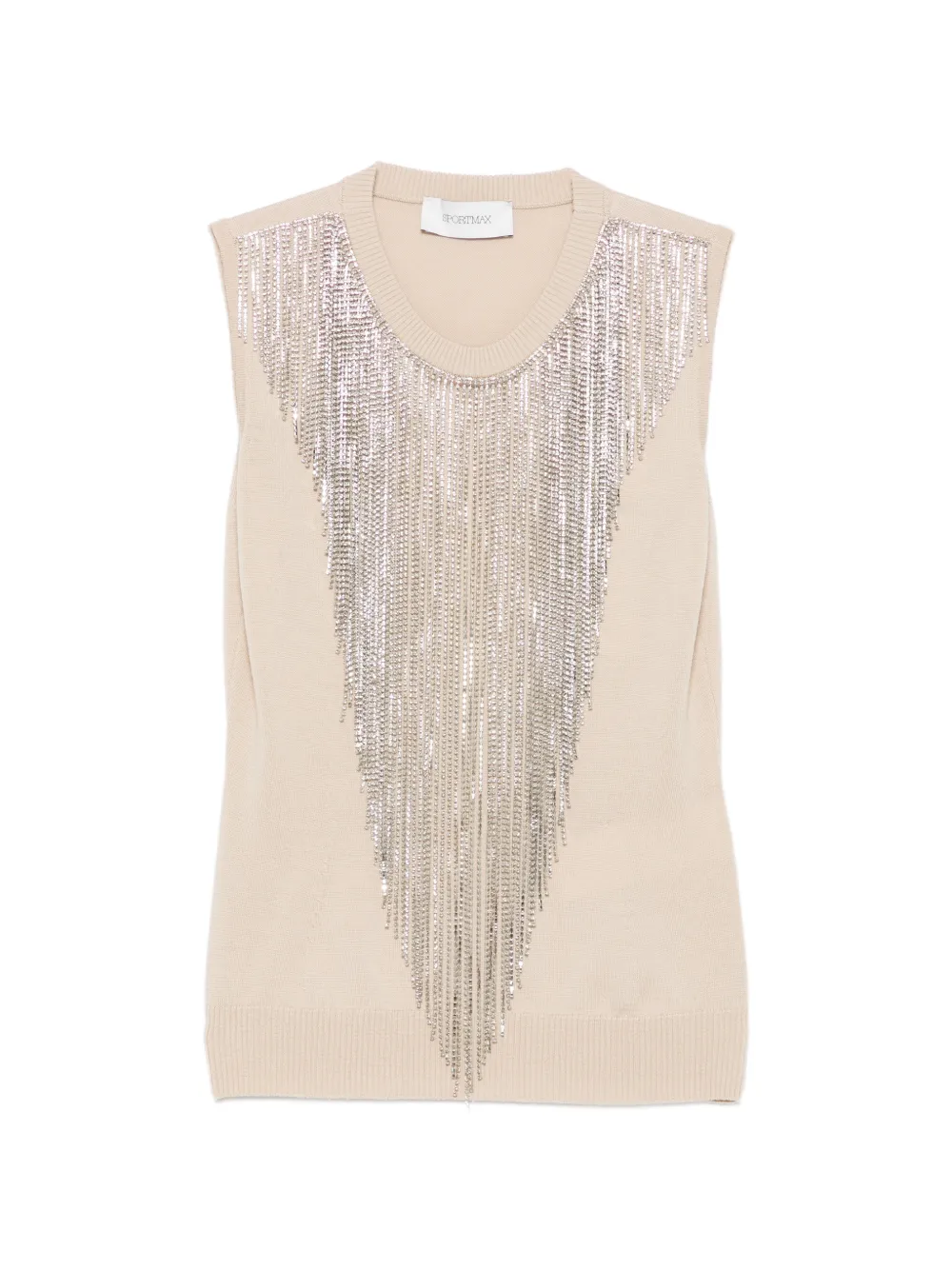 Sportmax fringed crystal-embellished top - Toni neutri