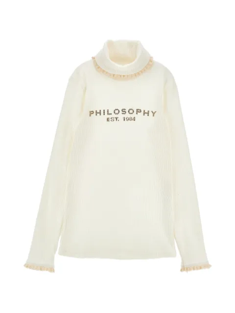Philosophy Di Lorenzo Serafini Kids lace-trimmed logo-print sweater