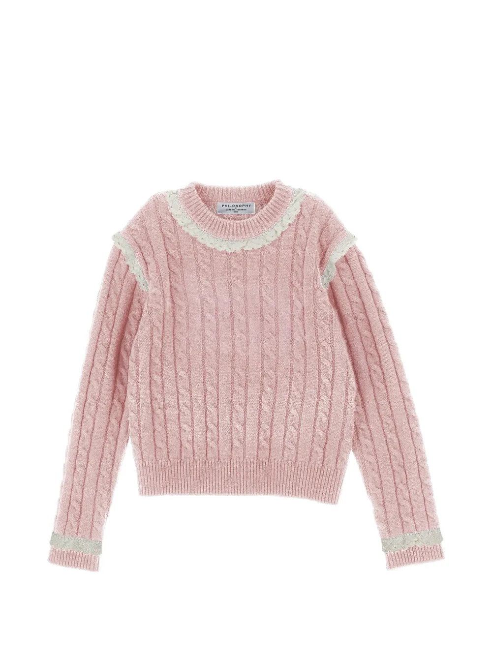 Philosophy Di Lorenzo Serafini Kids Maglione con bordo in pizzo - Rosa
