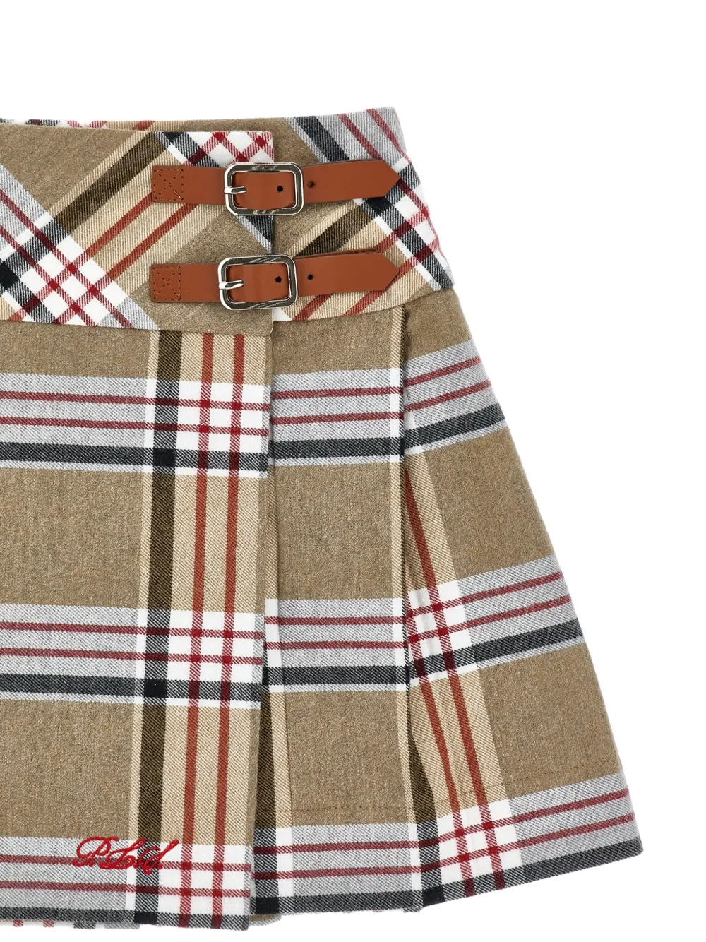 Philosophy Di Lorenzo Serafini Kids Geruite plooirok Beige