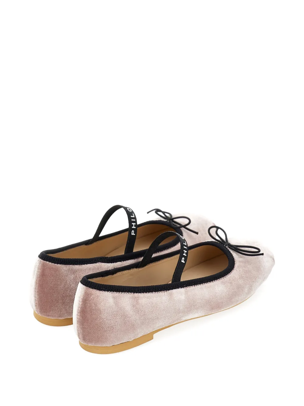 Philosophy Di Lorenzo Serafini Kids Fluwelen ballerina's met logoband Roze