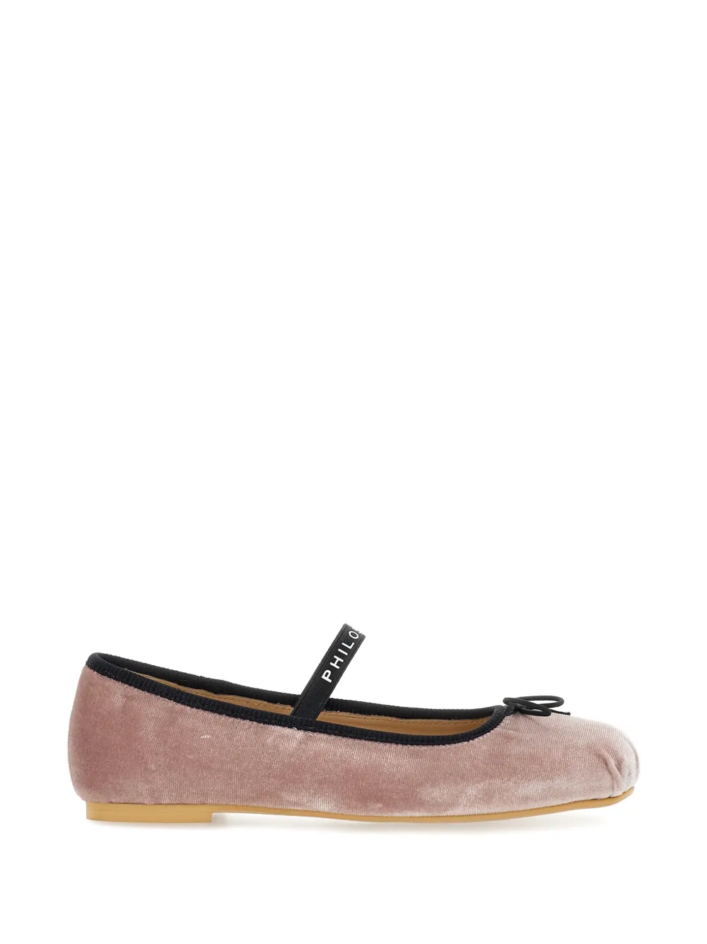 Philosophy Di Lorenzo Serafini Kids Fluwelen ballerina's met logoband Roze
