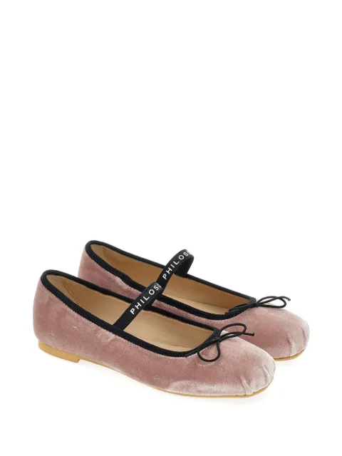 Philosophy Di Lorenzo Serafini Kids flats de terciopelo con tira del logo
