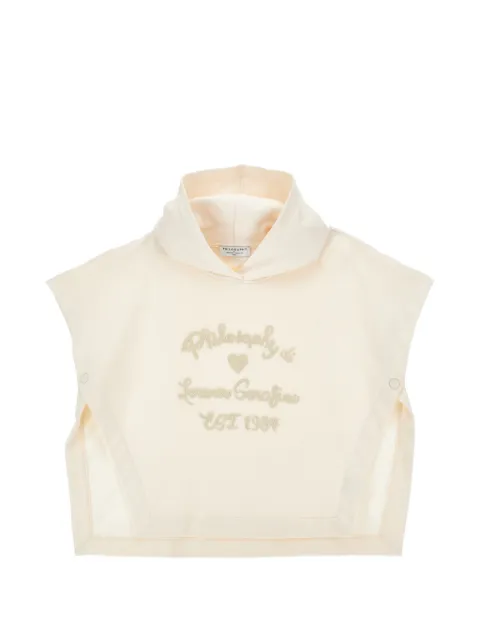Philosophy Di Lorenzo Serafini Kids logo-embroidered cap-sleeve hoodie