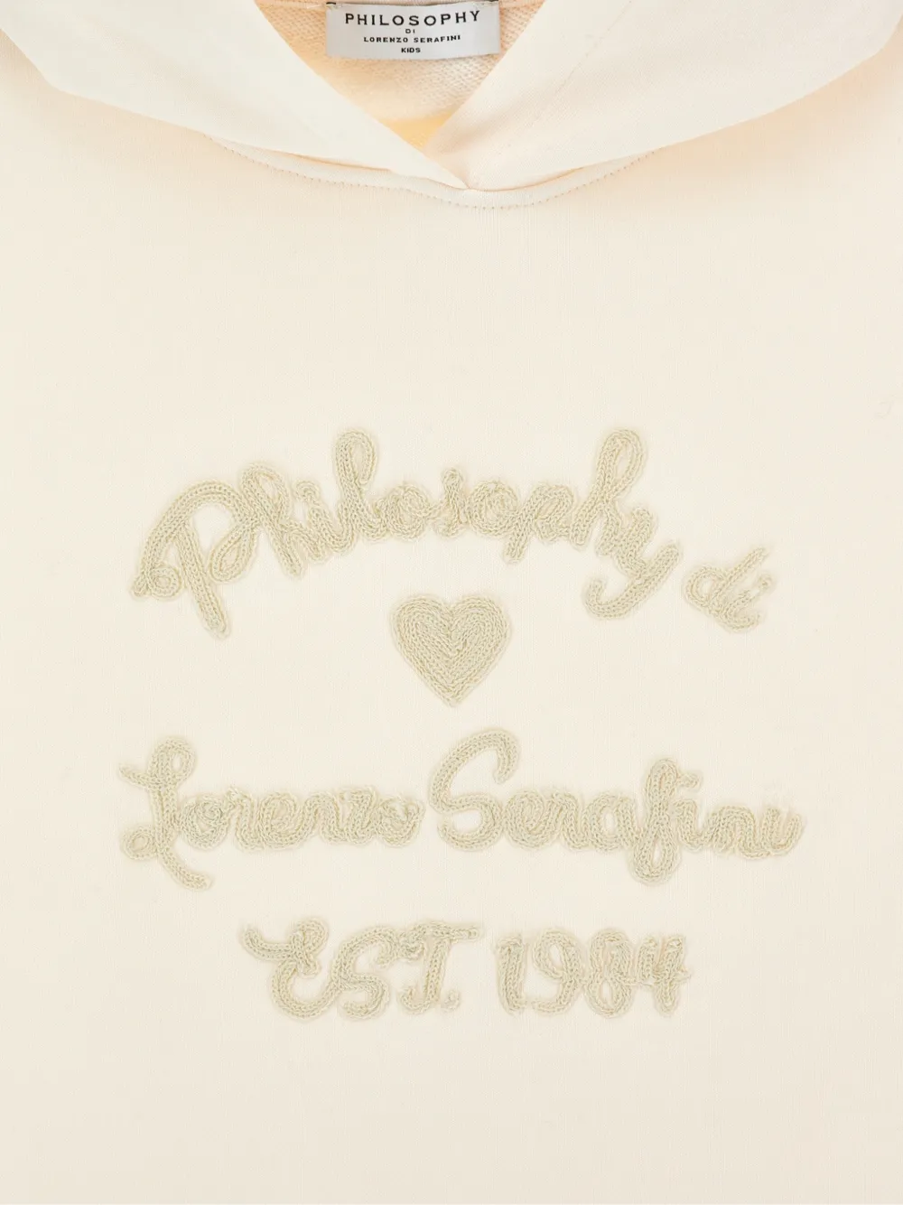 Philosophy Di Lorenzo Serafini Kids Hoodie met geborduurd logo en kapmouwen Beige