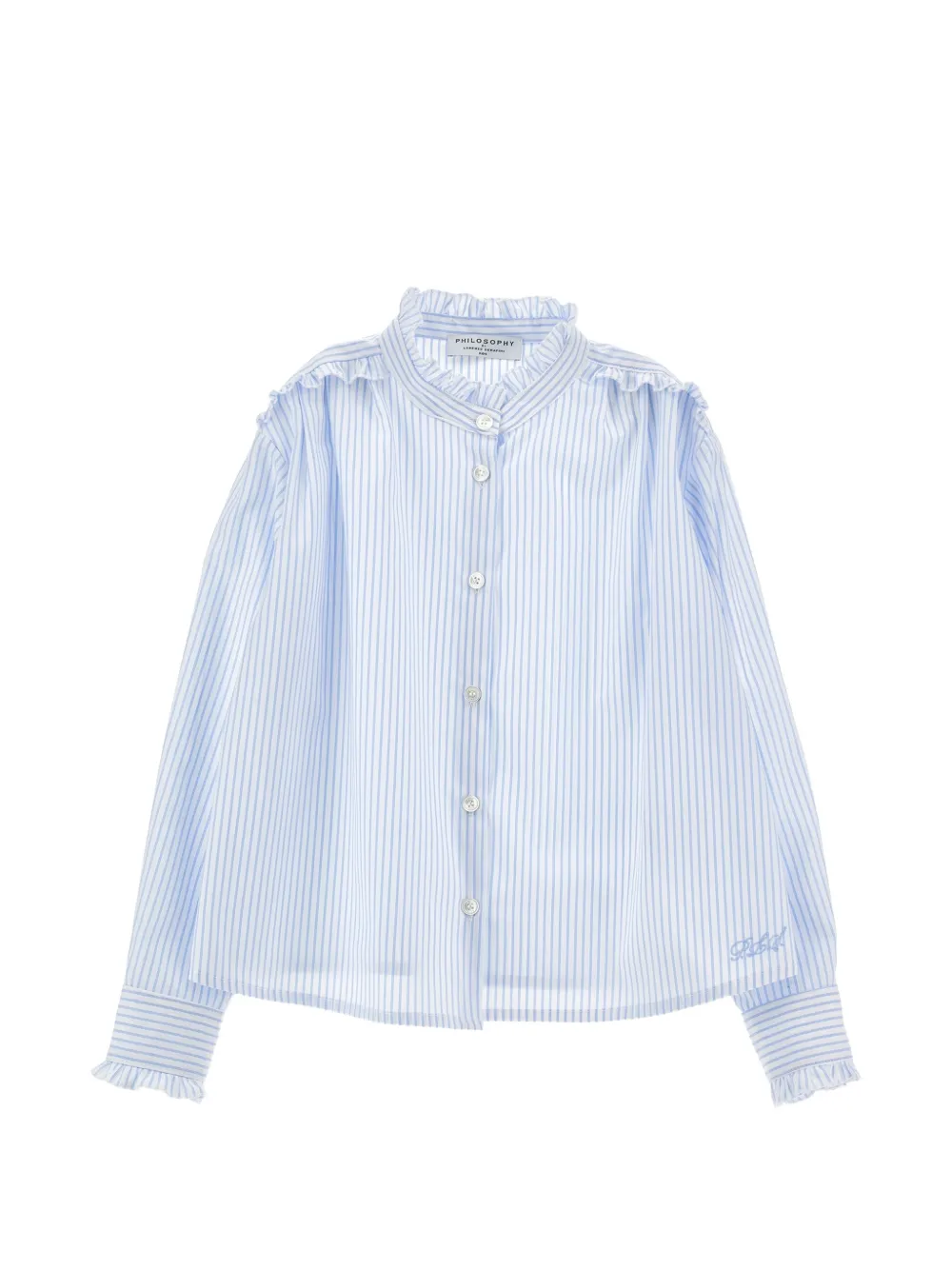 Philosophy Di Lorenzo Serafini Kids Hemd mit Rüschenborte - Weiß