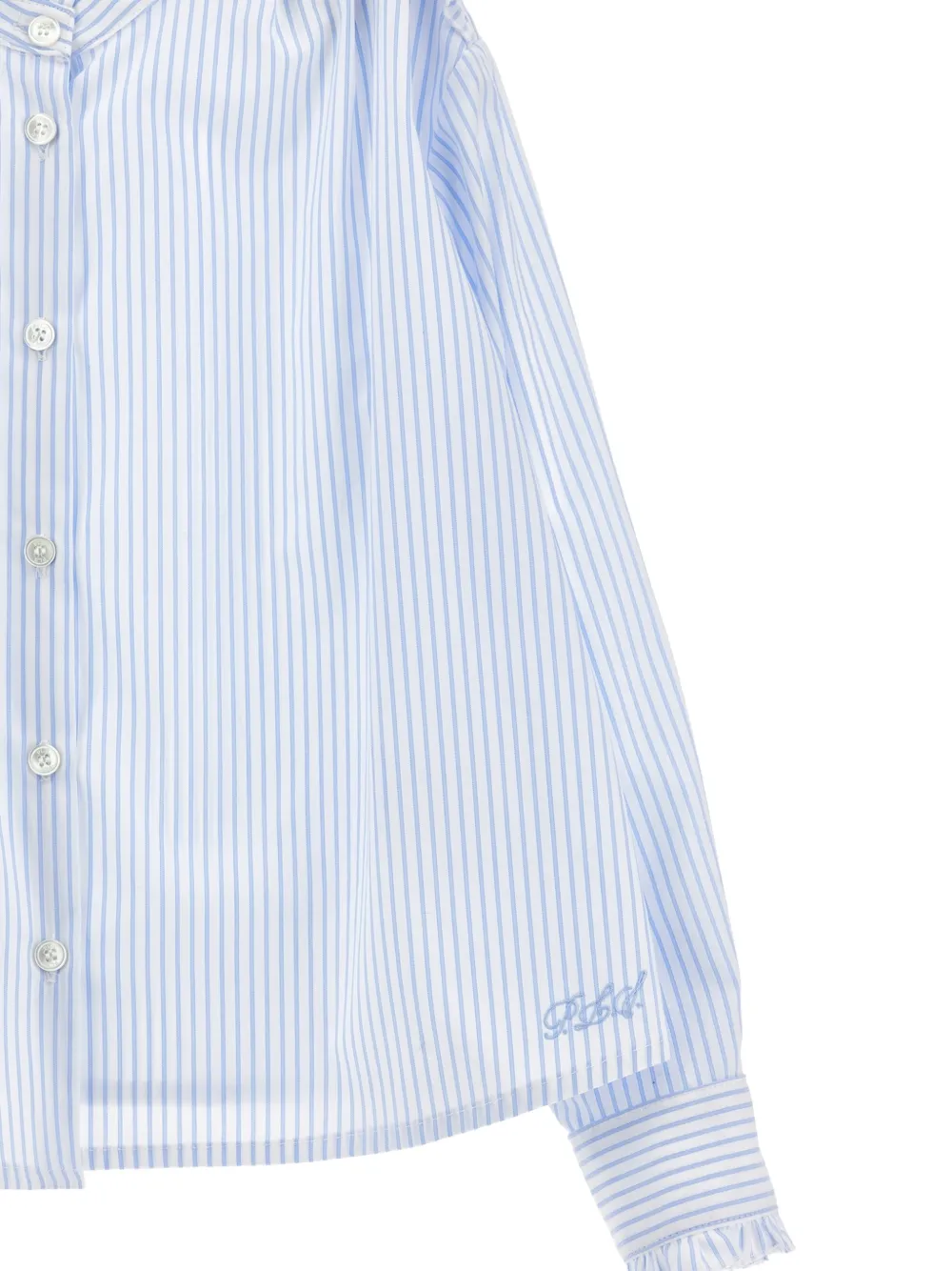Philosophy Di Lorenzo Serafini Kids Gestreept shirt met ruches afwerking Wit