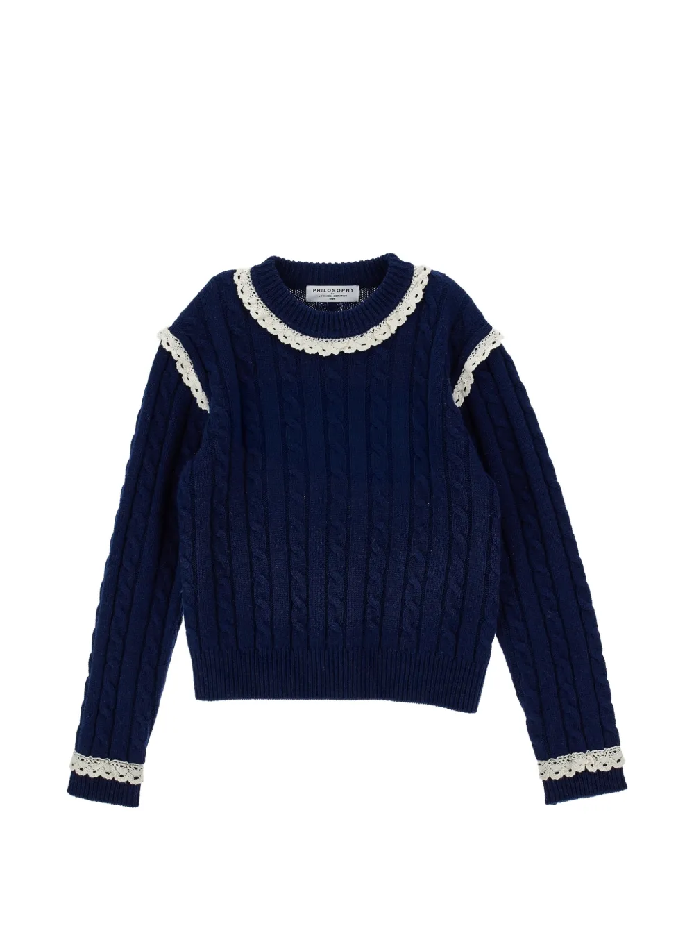 Philosophy Di Lorenzo Serafini Kids Maglione con bordo in pizzo - Blu