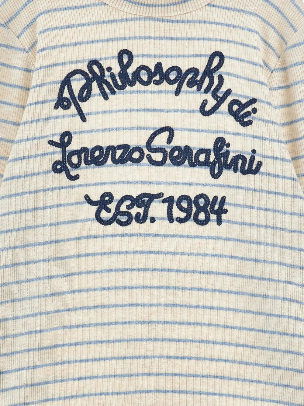 Philosophy Di Lorenzo Serafini Kids Gestreepte trui met geborduurd logo Beige