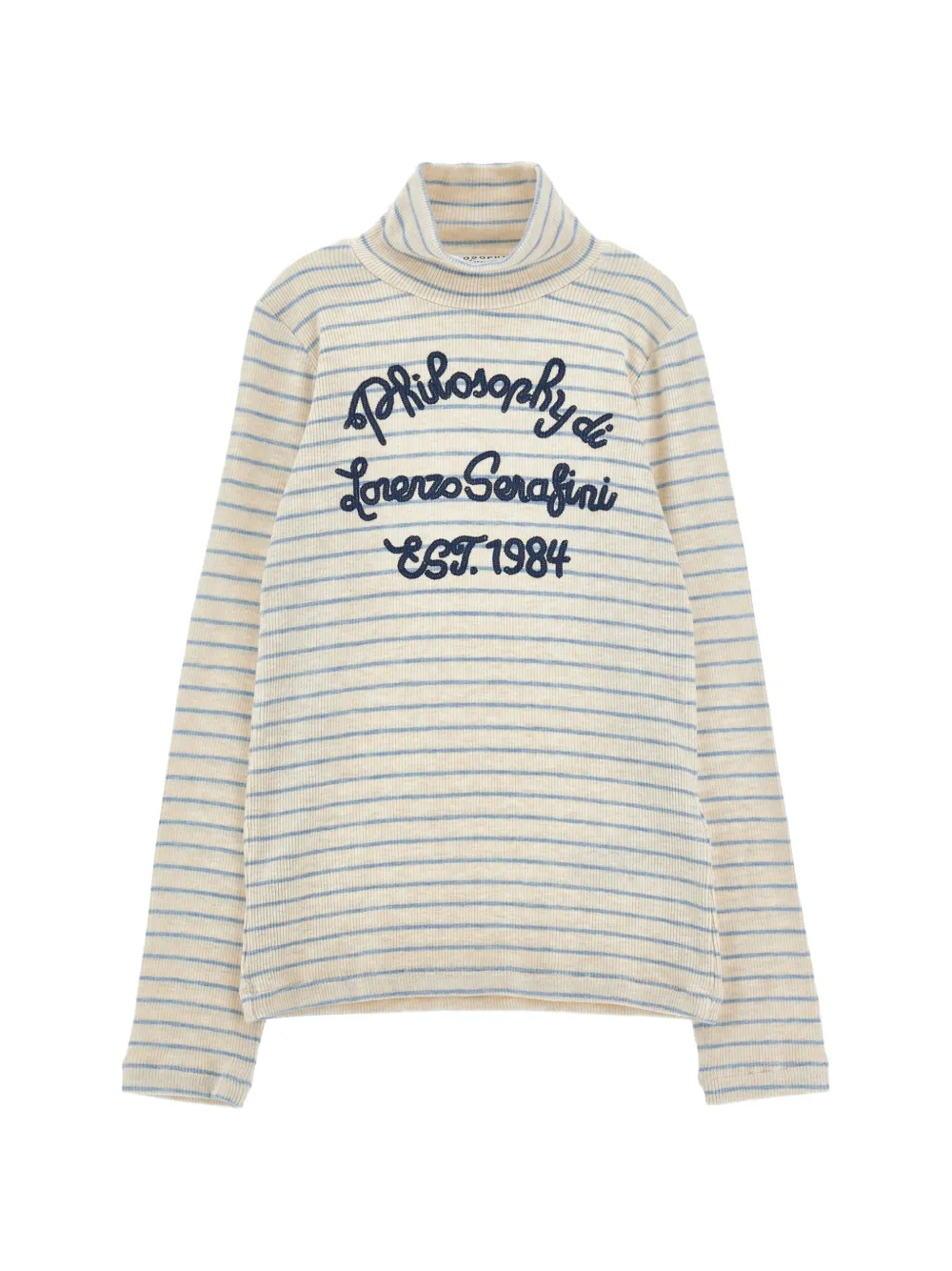 Philosophy Di Lorenzo Serafini Kids Maglione a righe con logo ricamato - Toni neutri