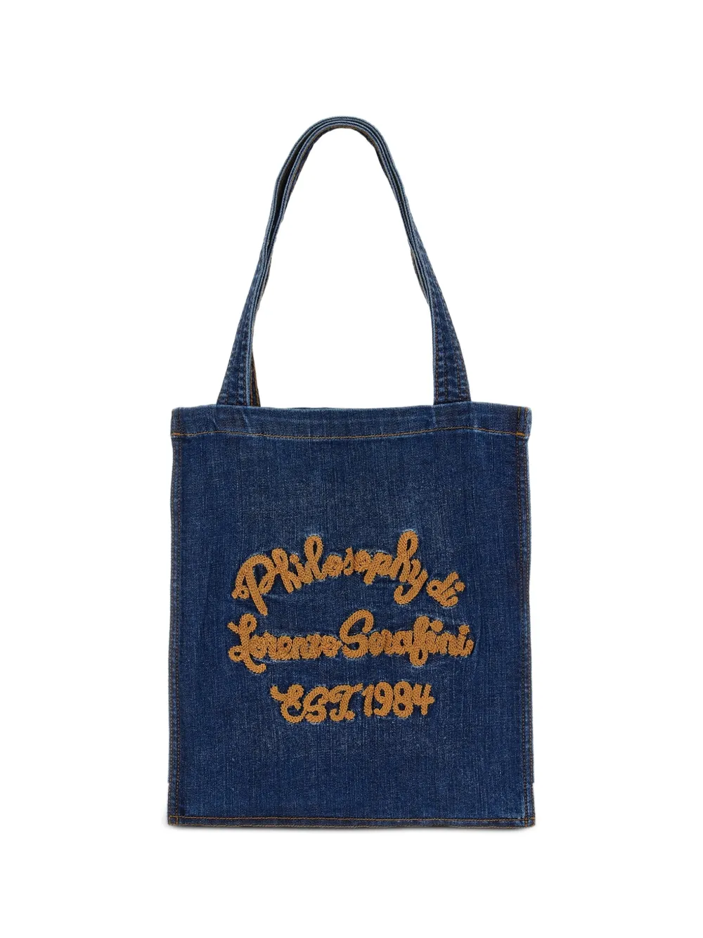Philosophy Di Lorenzo Serafini Kids Borsa denim con ricamo - Blu