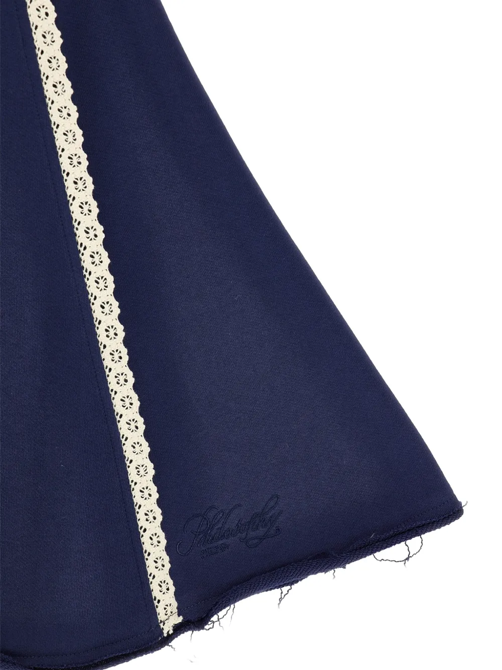 Philosophy Di Lorenzo Serafini Kids Rok met afwerking van kant en gerafelde afwerking Blauw