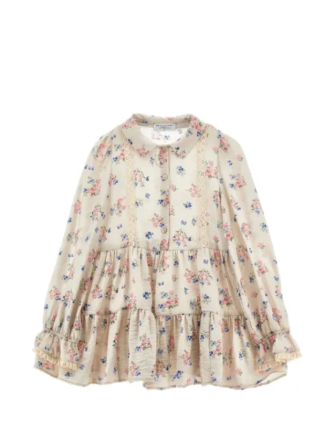 Philosophy Di Lorenzo Serafini Kids floral-print lace-trim dress