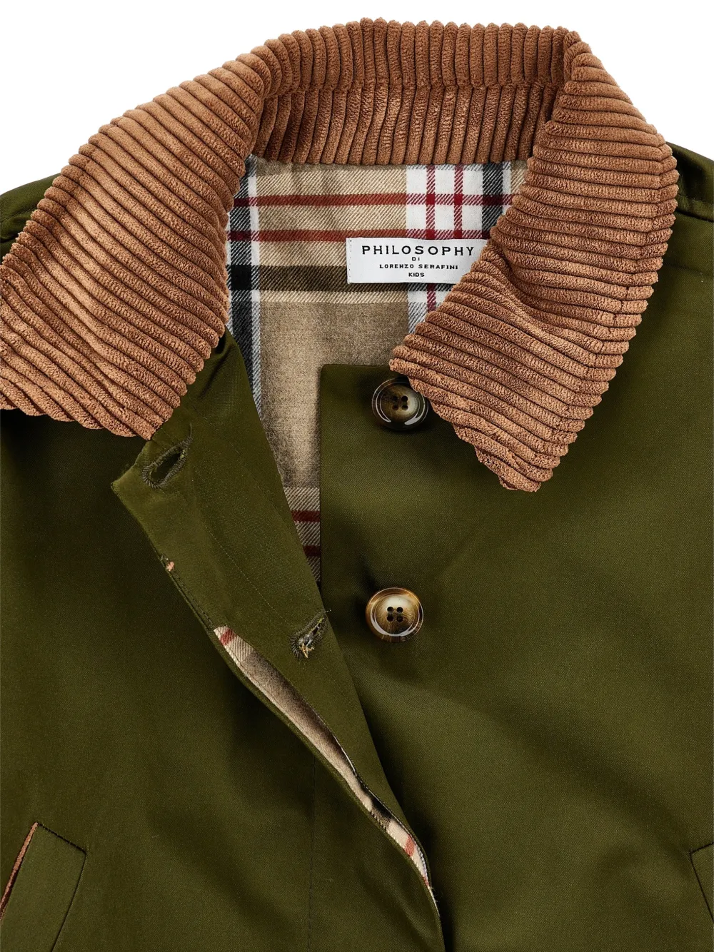 Philosophy Di Lorenzo Serafini Kids Jack met ribfluwelen kraag Groen