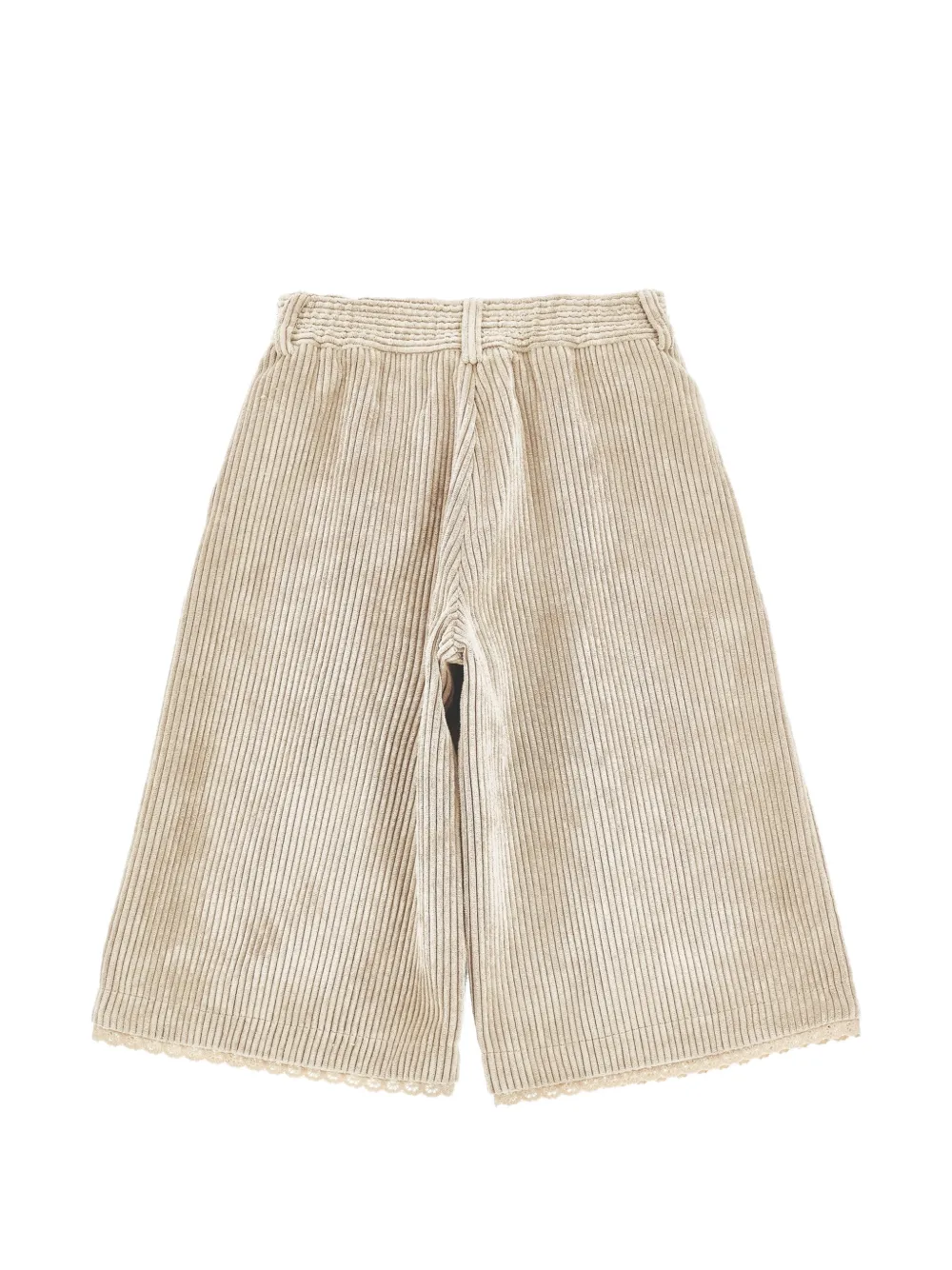 Philosophy Di Lorenzo Serafini Kids Ribfluwelen shorts met kanten afwerking Beige