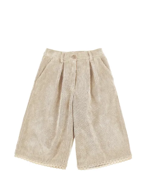 Philosophy Di Lorenzo Serafini Kids shorts de pana con ribete de encaje