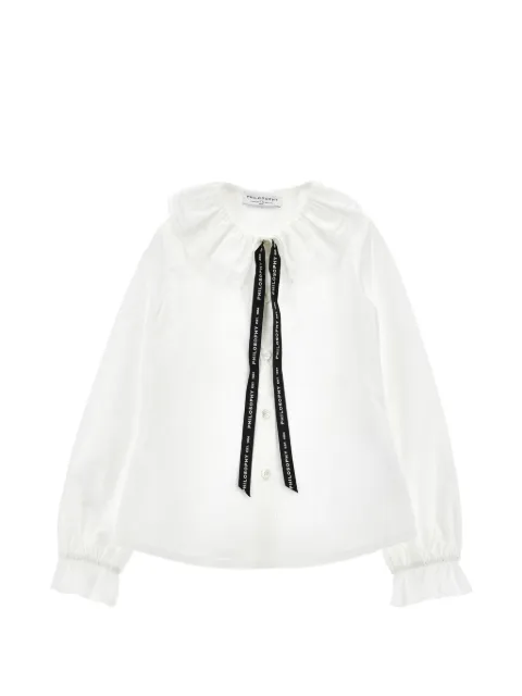 Philosophy Di Lorenzo Serafini Kids ruffled-collar bow-detail blouse