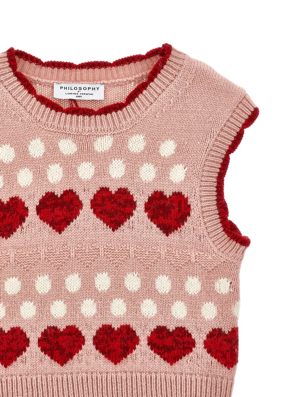 Philosophy Di Lorenzo Serafini Kids Gebreide spencer met hart intarsia Roze