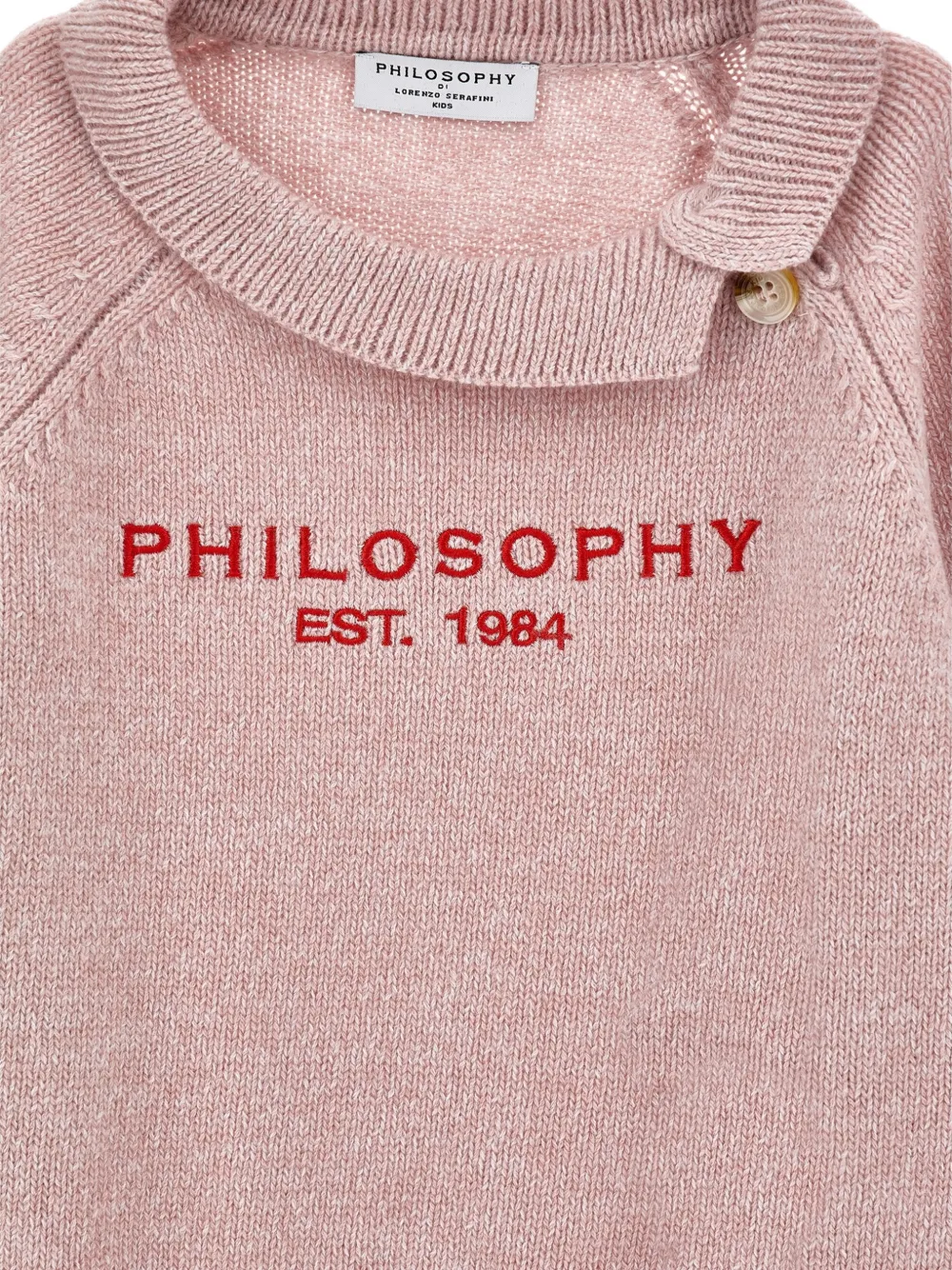 Philosophy Di Lorenzo Serafini Kids Trui met geborduurd logo en gewelfde afwerking Roze