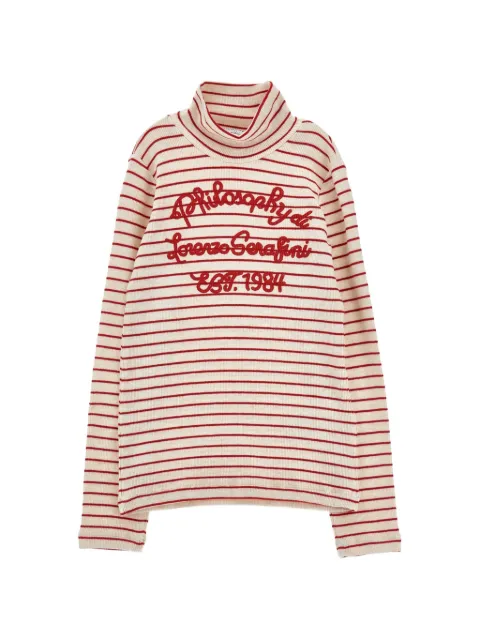 Philosophy Di Lorenzo Serafini Kids logo-embroidered striped sweater