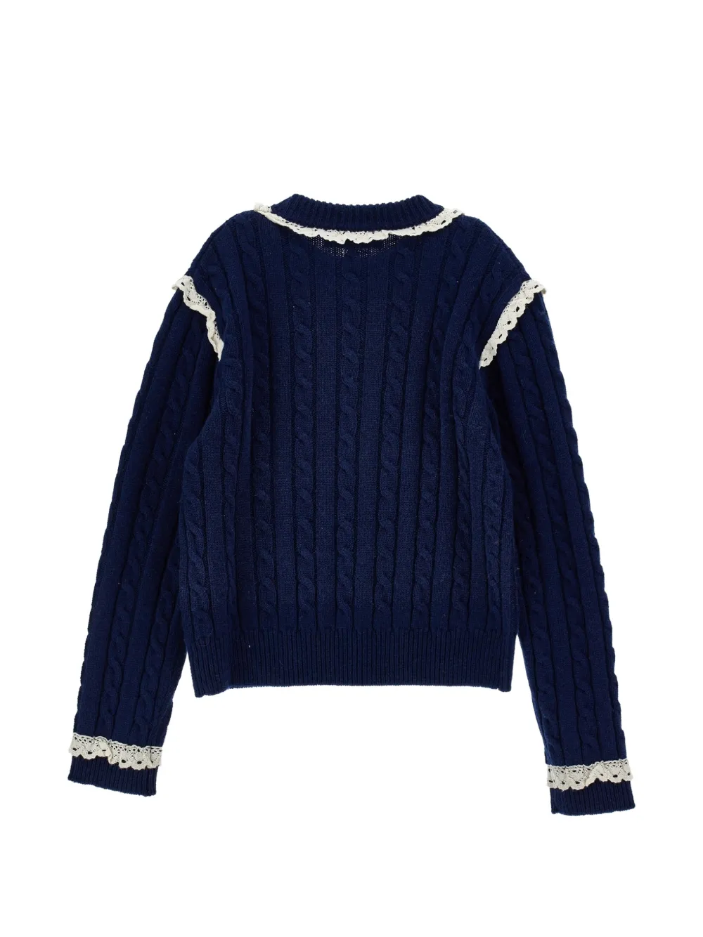 Philosophy Di Lorenzo Serafini Kids Kabelgebreide trui met kant Blauw