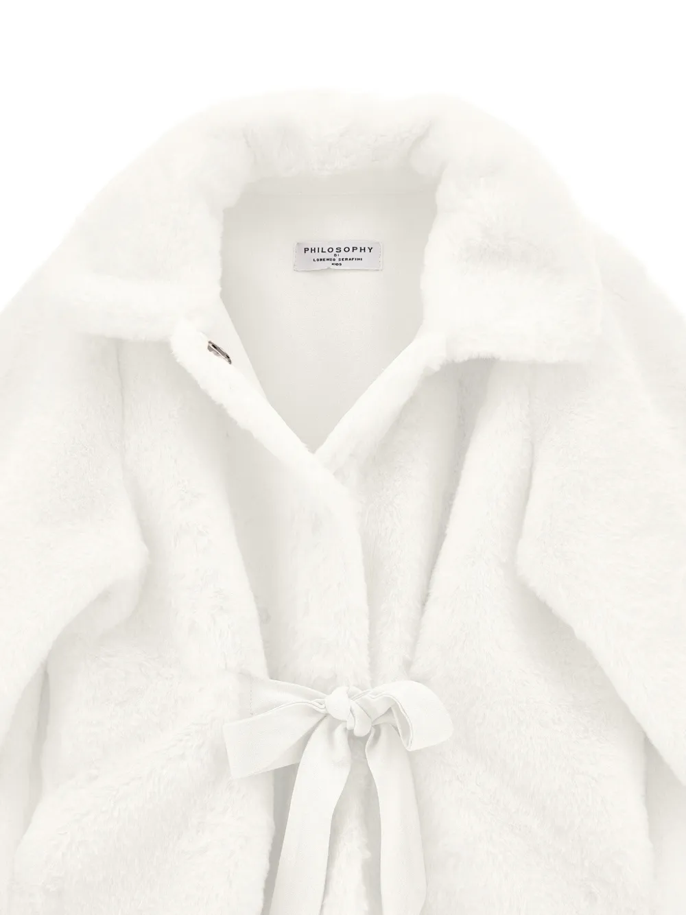 Philosophy Di Lorenzo Serafini Kids Jas van imitatiebont met strikdetail Wit