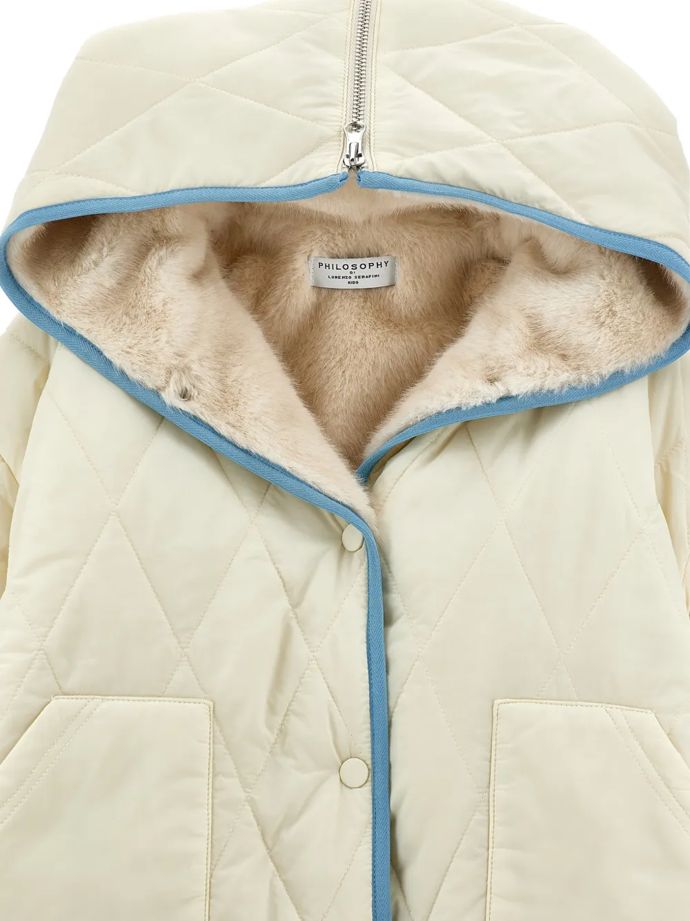 Philosophy Di Lorenzo Serafini Kids Gewatteerd jack met geborduurd logo Beige
