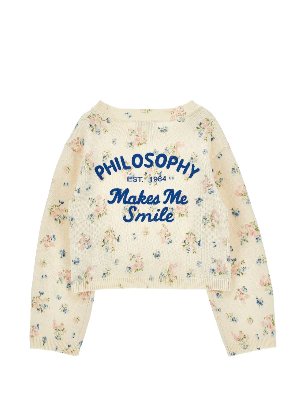Philosophy Di Lorenzo Serafini Kids Trui met geborduurde bloemen Beige