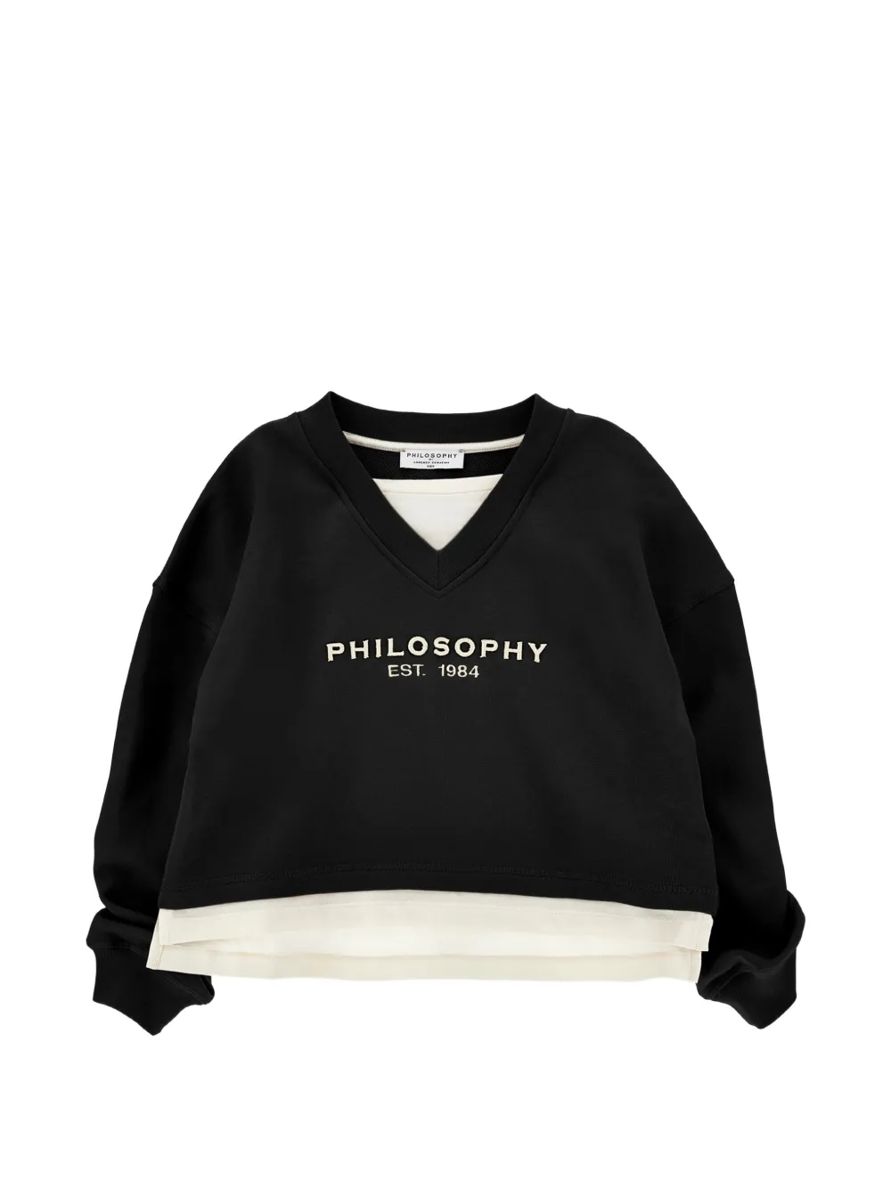 Philosophy Di Lorenzo Serafini Kids' Layered-effect Bow-detail Sweater In Black