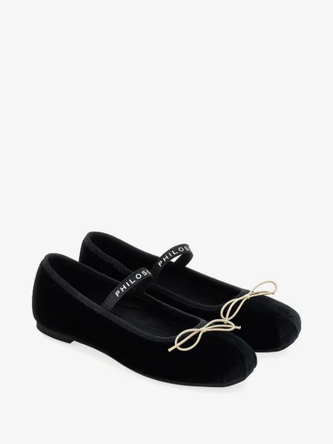 Philosophy Di Lorenzo Serafini Kids bow-detail logo-strap ballet flats