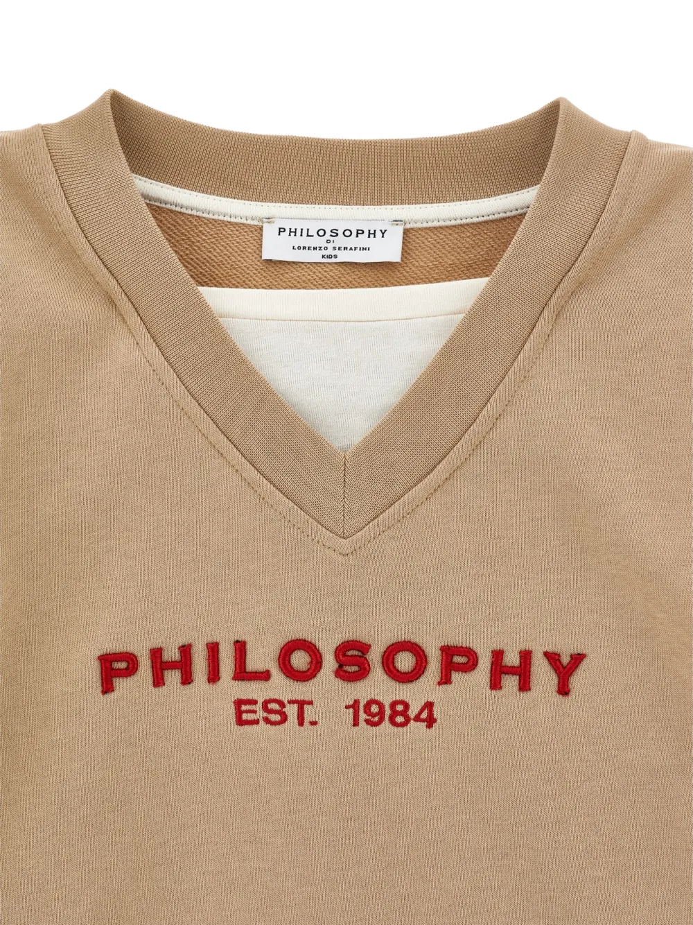 Philosophy Di Lorenzo Serafini Kids Trui met geborduurd logo en gelaagd effect Beige