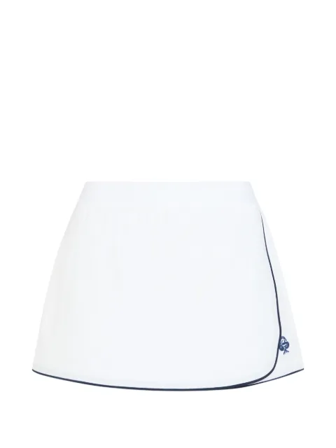 Varley contrast-piping wrap-style skirt