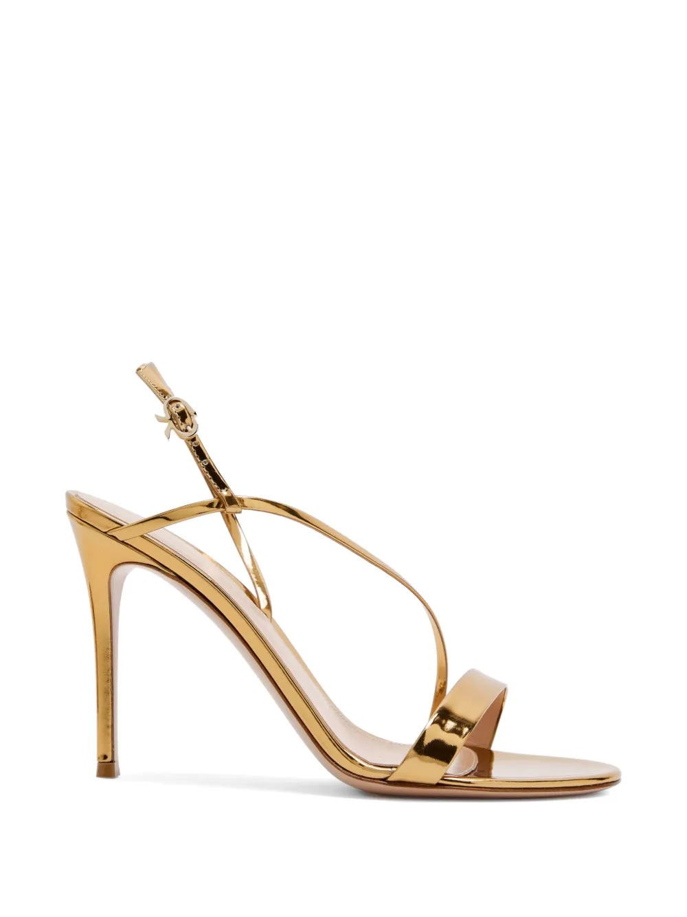 Gianvito Rossi Manhattan metallic-effect strappy sandals - Oro