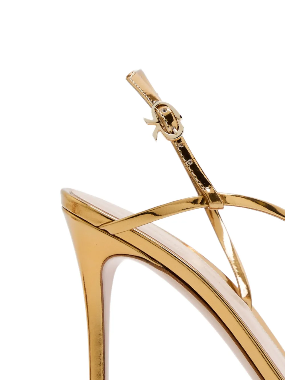 Gianvito Rossi Manhattan metallic-effect strappy sandals Goud