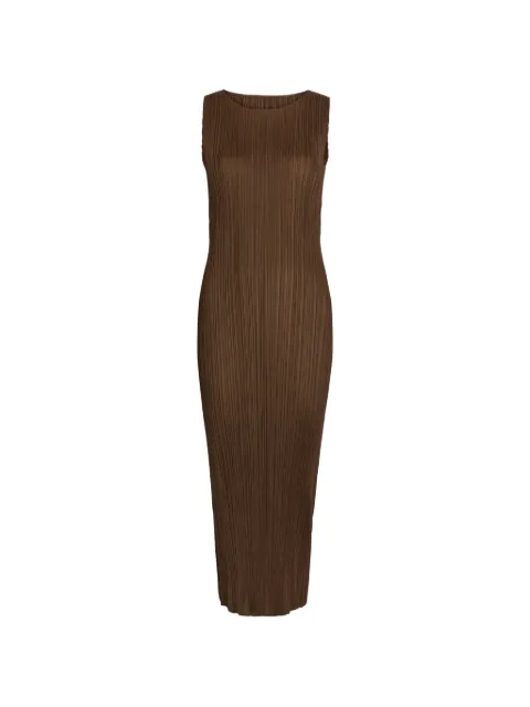 Issey Miyake vestido largo sin mangas con diseño plisado