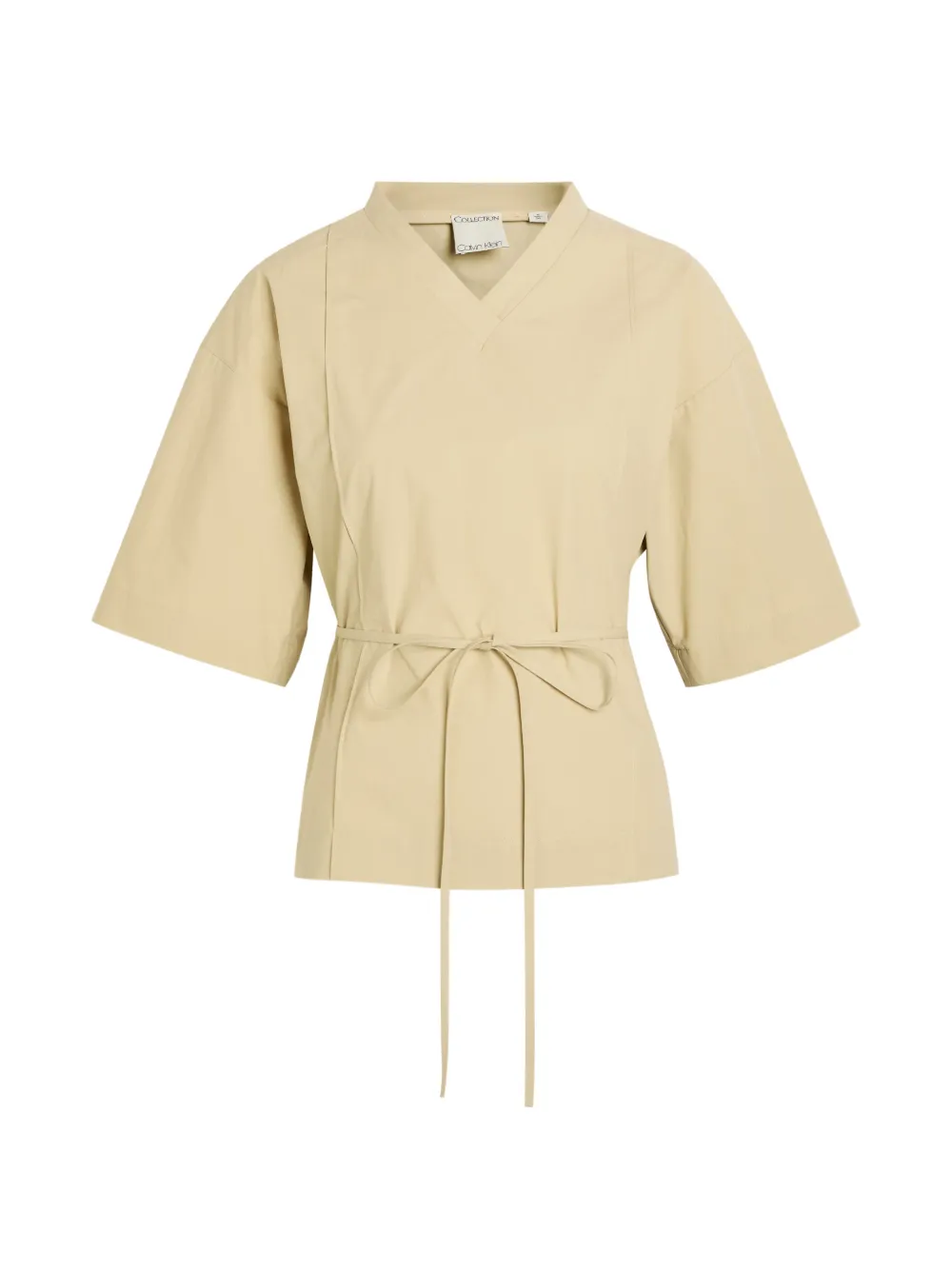 CALVIN KLEIN COLLECTION belted V-neck blouse - Toni neutri