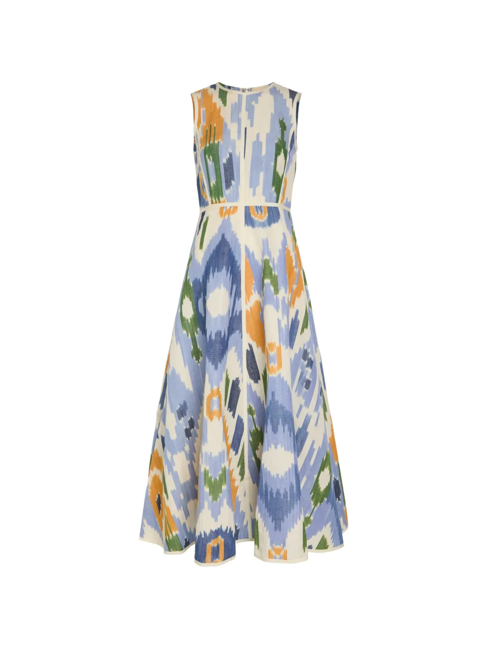 provence blue lotty chios embroidered dress EMPORIO SIRENUSE Tracey Chios Embroidered Linen Dress