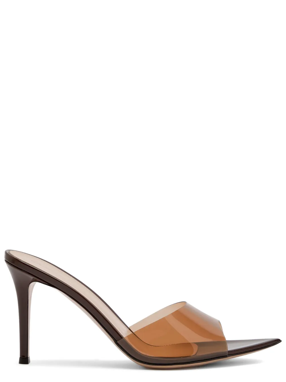Gianvito Rossi Elle transparent pointed-toe sandals Bruin