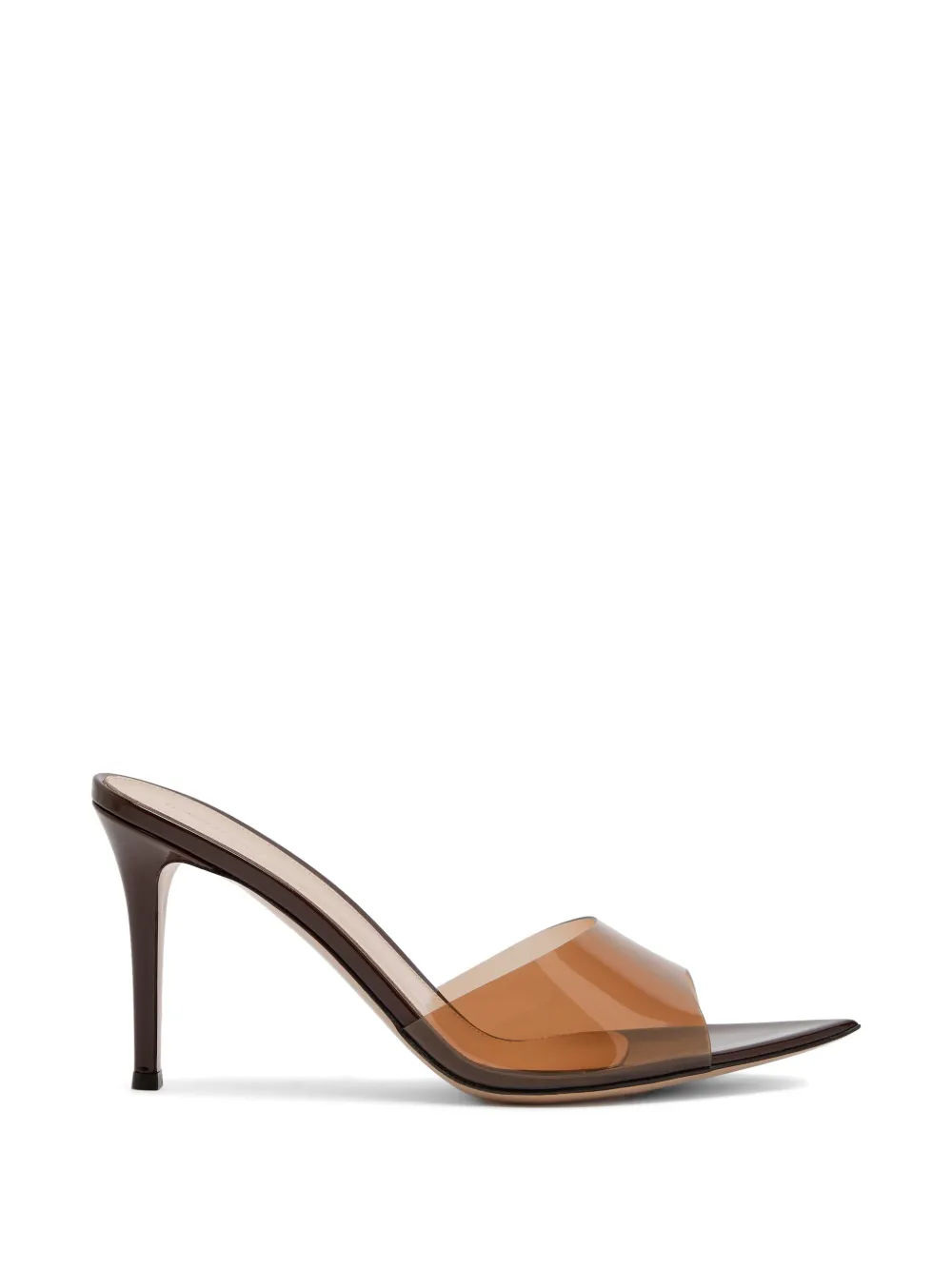 Gianvito Rossi Elle transparent pointed-toe sandals Bruin