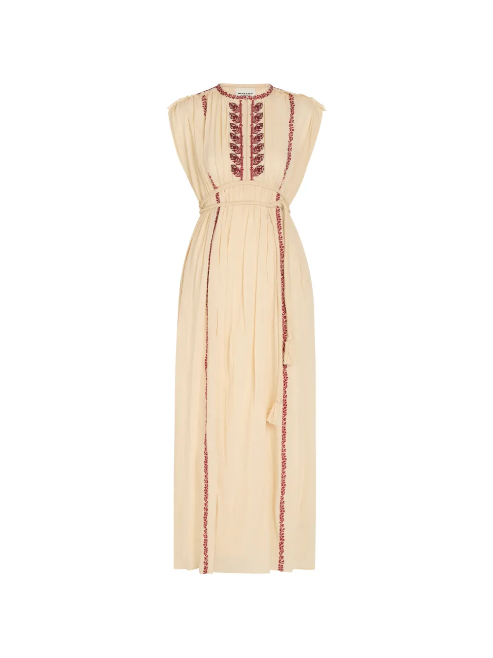 Etoile embroidered rope-belt maxi dress - Toni neutri