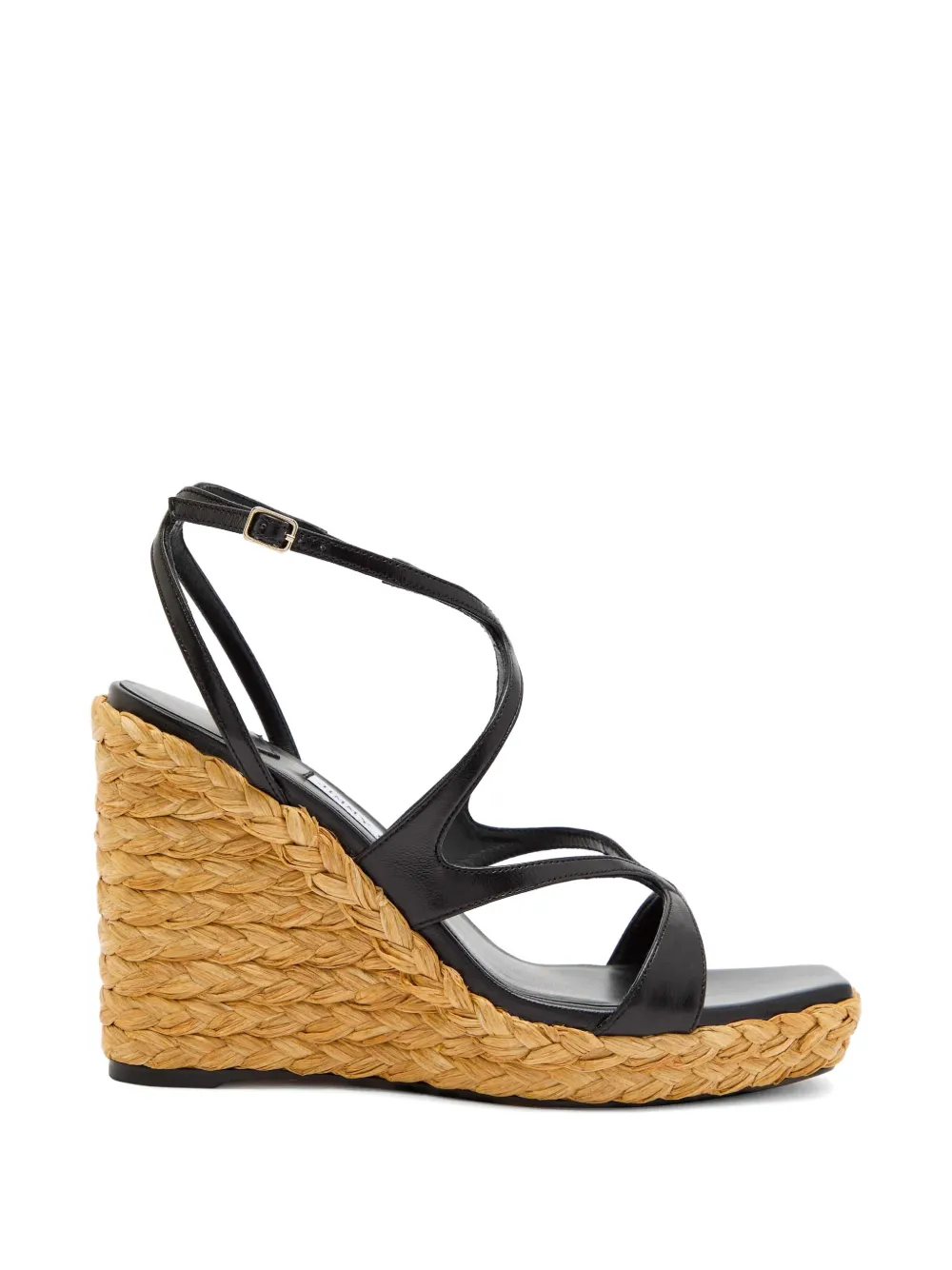 Jimmy Choo strappy woven-wedge espadrilles - Schwarz