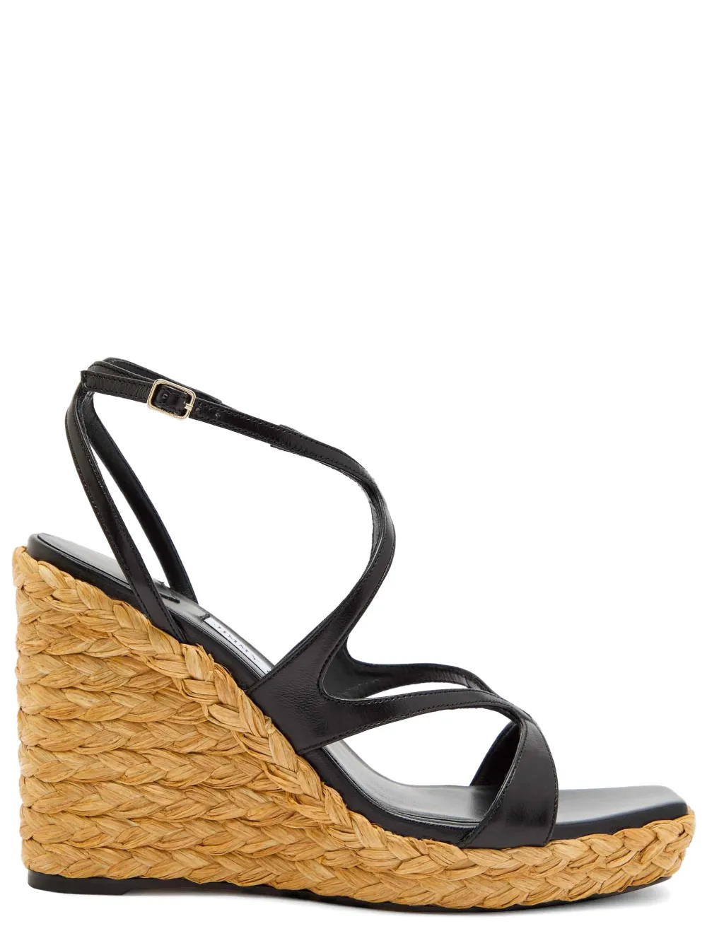 Jimmy Choo strappy woven-wedge espadrilles Zwart