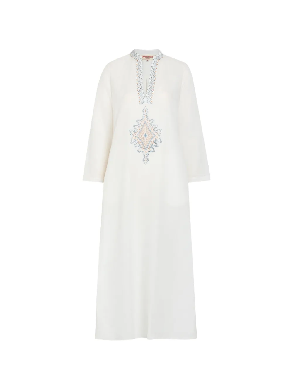 Emporio Sirenuse embroidered V-neck dress - White