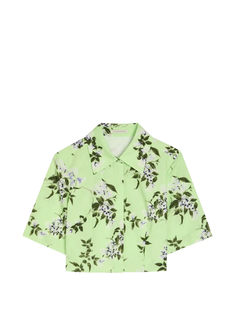 Emilia Wickstead Natalie floral-print cropped shirt - Verde