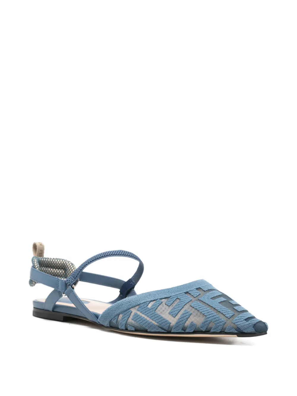 FENDI FF-motif slingback pumps flats Blauw